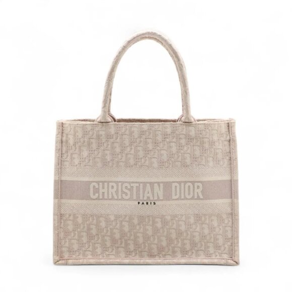 Christian Dior Oblique Book Tote Medium Canvas Bag Pink - Picture 1 of 10